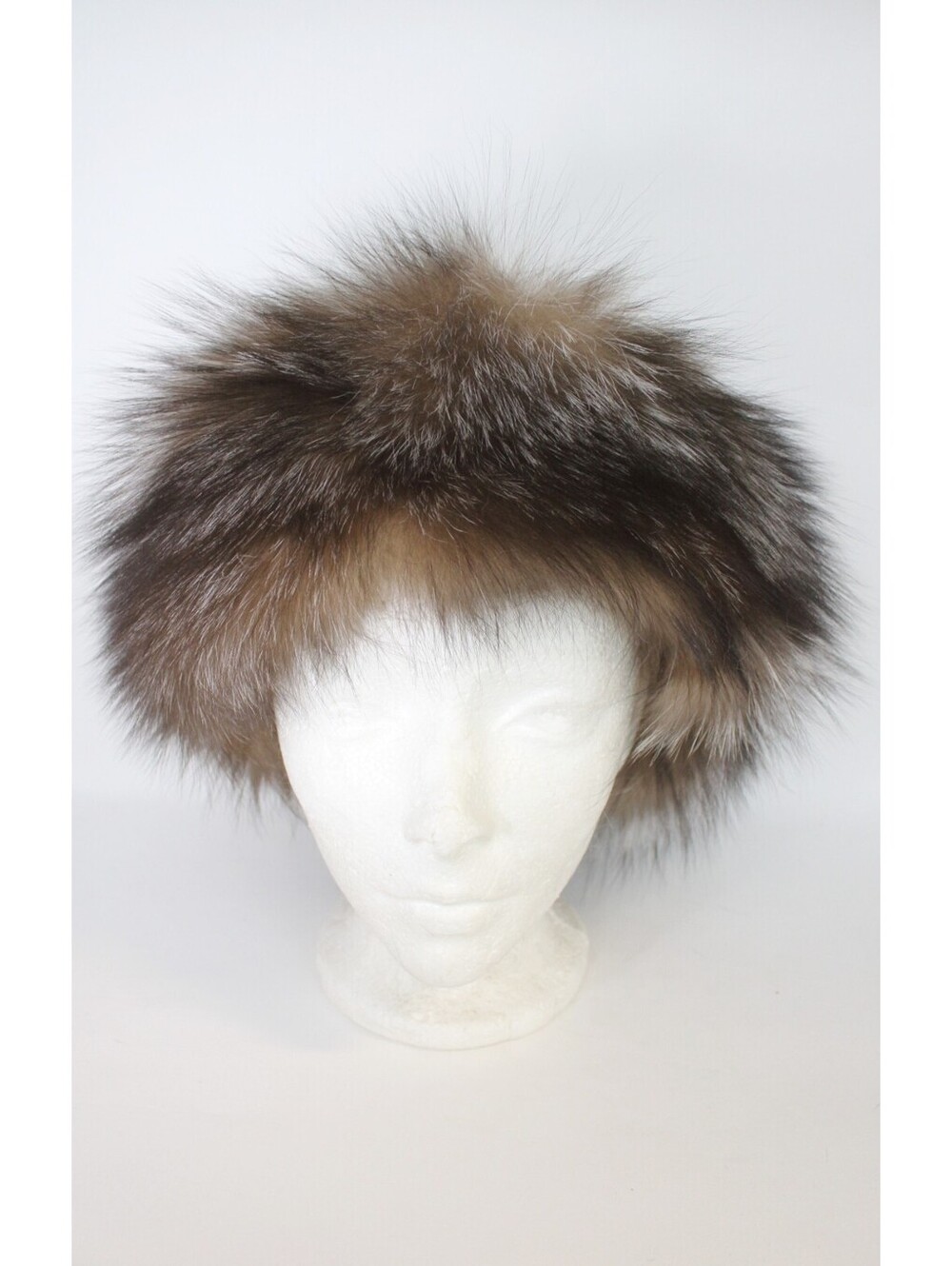 EXCELLENT DEMI BUFF MINK TOP & CRYSTAL FOX FUR BRIM HAT CAP WOMEN WOMAN SIZE ALL